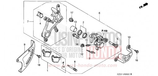 ETRIER DE FREIN ARRIERE CR250R3 de 2003